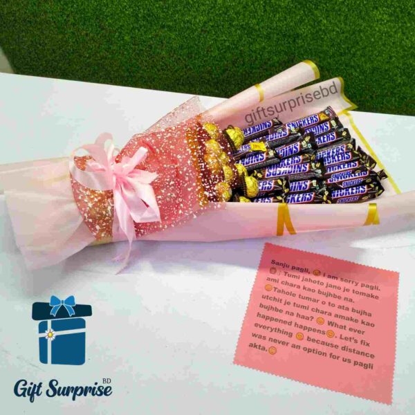 Delightful Snickers Chocolate Bouquet - Image 3