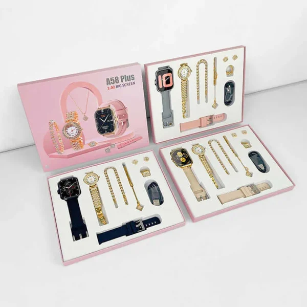 A58 Smart Watch & Jewellery Combo Set for Women - Image 2