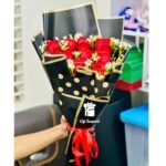 Elegant Red Artificial Flower Bouquet