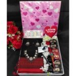A Gift of Love & Elegance Red & Black Saree Box