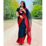 A Gift of Love & Elegance Red & Black Saree Box - Image 2