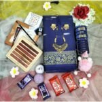 Premium Saree Gift Hamper with Jewelry, Makeup & Chocolates